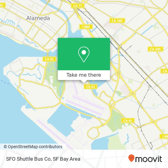 Mapa de SFO Shuttle Bus Co