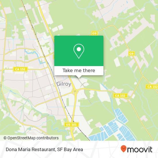 Mapa de Dona Maria Restaurant, Gilroy, CA 95020