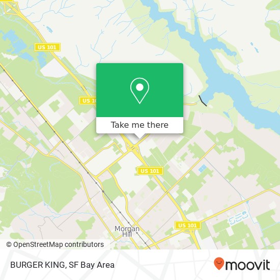 Mapa de BURGER KING, 1039 Cochrane Rd Morgan Hill, CA 95037