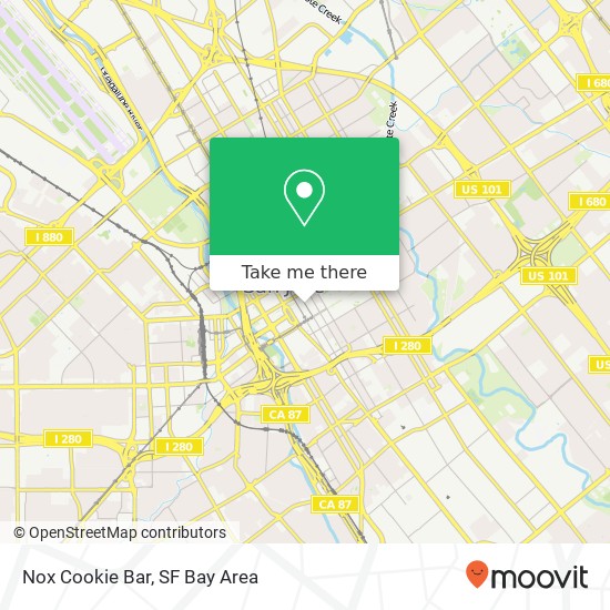 Mapa de Nox Cookie Bar, 151 S 2nd St San Jose, CA 95113