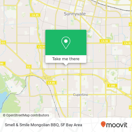 Mapa de Smell & Smile Mongolian BBQ, Hollenbeck Ave Sunnyvale, CA 94087