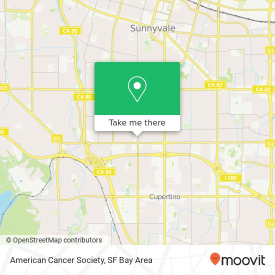 Mapa de American Cancer Society, 1659 Hollenbeck Ave Sunnyvale, CA 94087