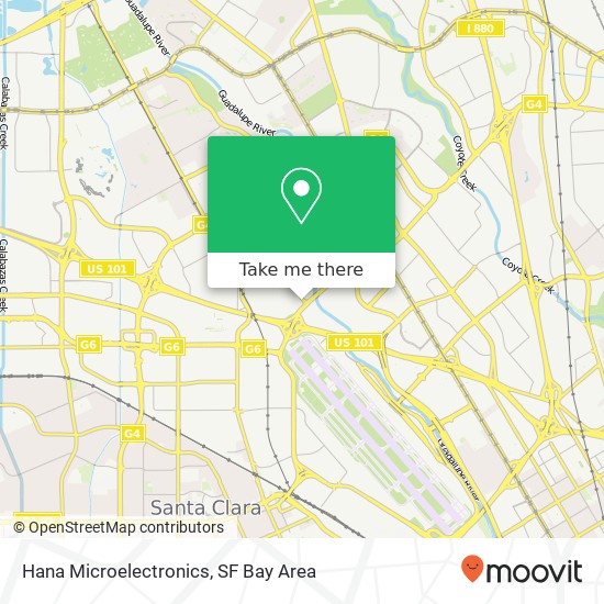 Mapa de Hana Microelectronics, 3100 De La Cruz Blvd Santa Clara, CA 95054