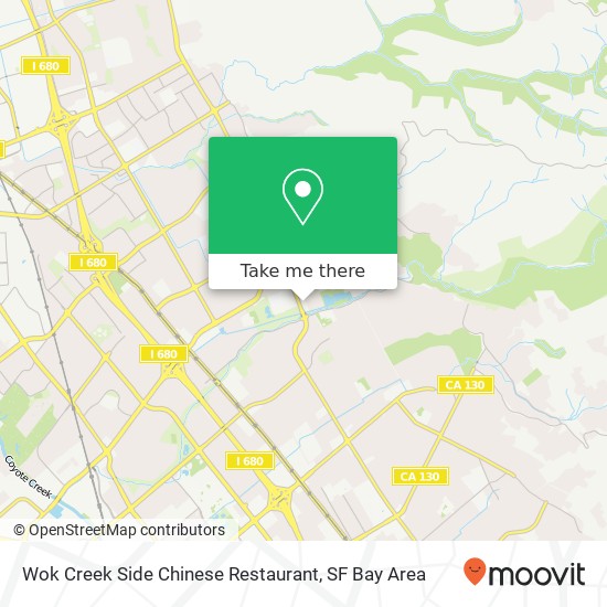 Mapa de Wok Creek Side Chinese Restaurant, 1030 Piedmont Rd San Jose, CA 95132