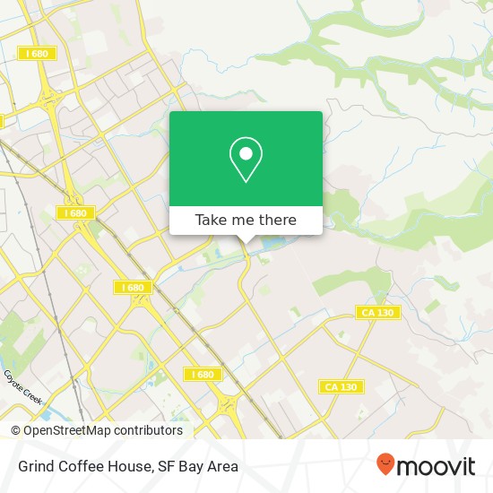 Mapa de Grind Coffee House, 1030 Piedmont Rd San Jose, CA 95132