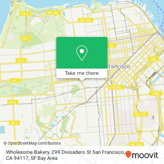 Mapa de Wholesome Bakery, 299 Divisadero St San Francisco, CA 94117