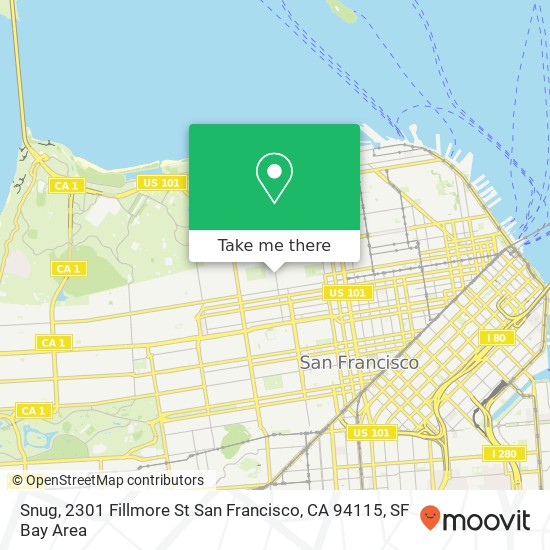 Mapa de Snug, 2301 Fillmore St San Francisco, CA 94115