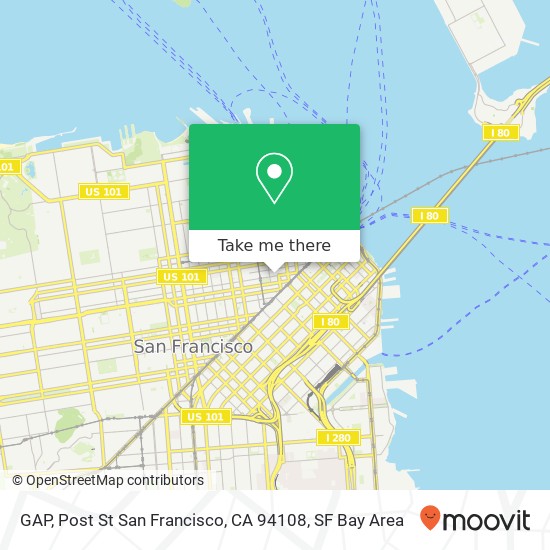 Mapa de GAP, Post St San Francisco, CA 94108