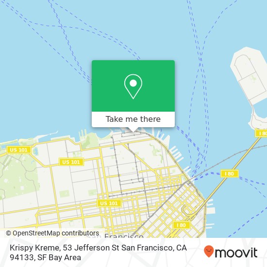 Mapa de Krispy Kreme, 53 Jefferson St San Francisco, CA 94133