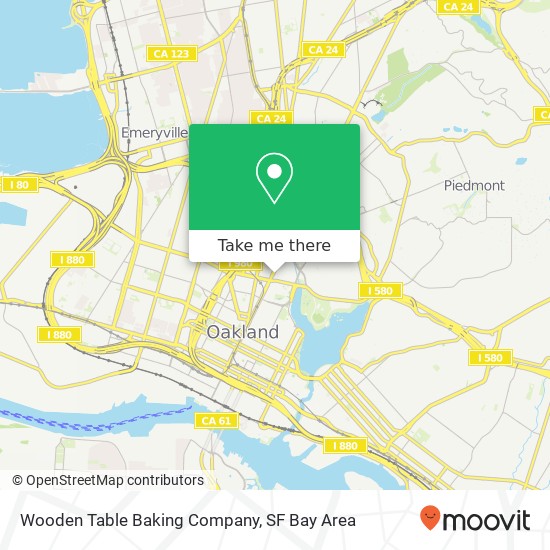 Mapa de Wooden Table Baking Company, 23rd St Oakland, CA 94612