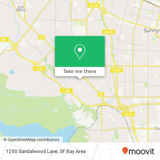 Mapa de 1250 Sandalwood Lane