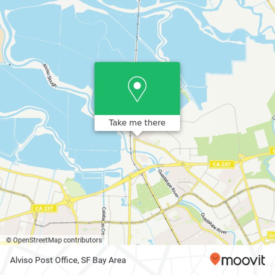 Alviso Post Office map