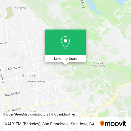 Mapa de KALX-FM (Berkeley)