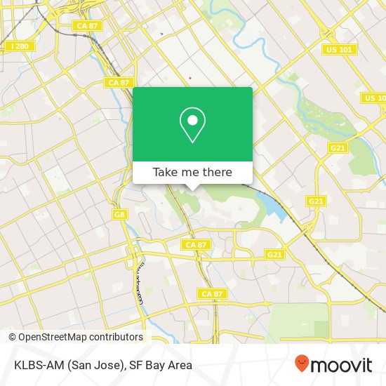 Mapa de KLBS-AM (San Jose)