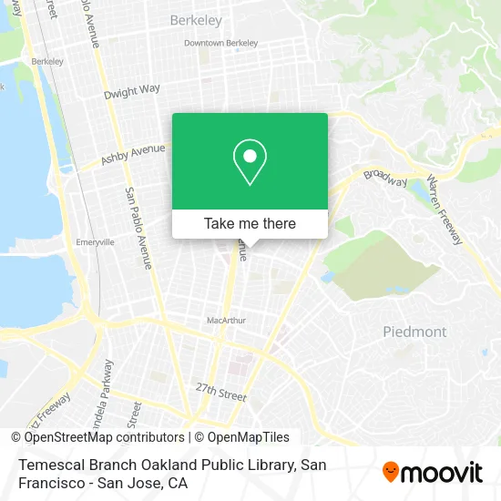 Temescal Branch Oakland Public Library map
