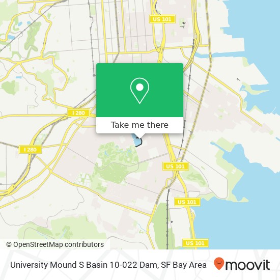 University Mound S Basin 10-022 Dam map