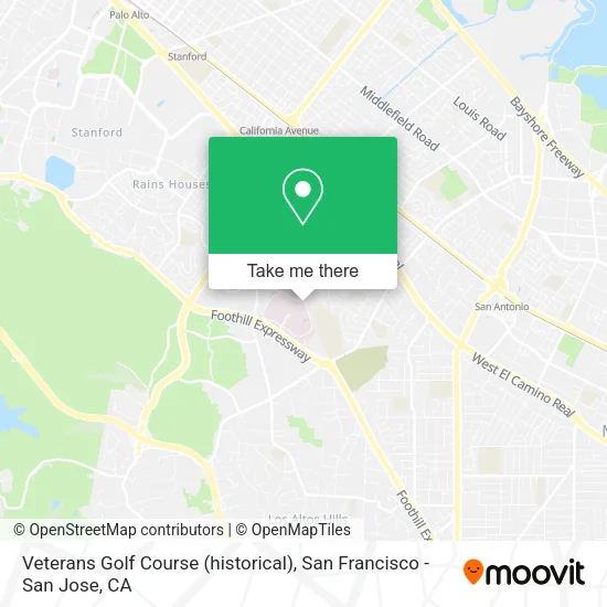 Veterans Golf Course (historical) map