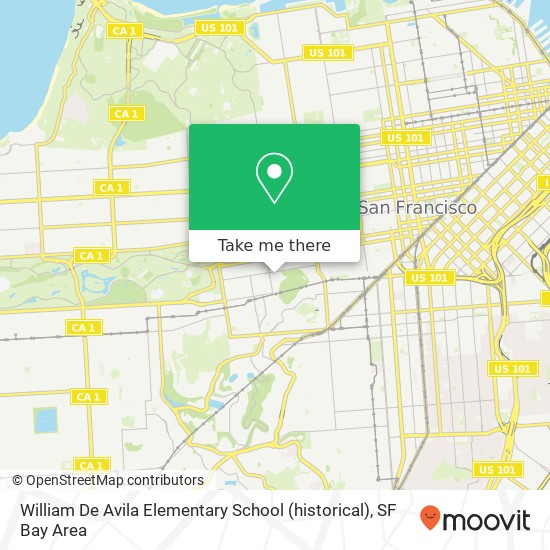 William De Avila Elementary School (historical) map