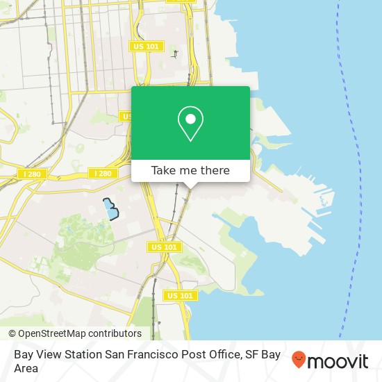 Mapa de Bay View Station San Francisco Post Office