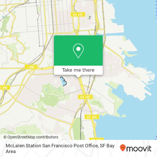 McLaren Station San Francisco Post Office map