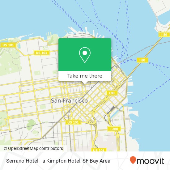 Mapa de Serrano Hotel - a Kimpton Hotel