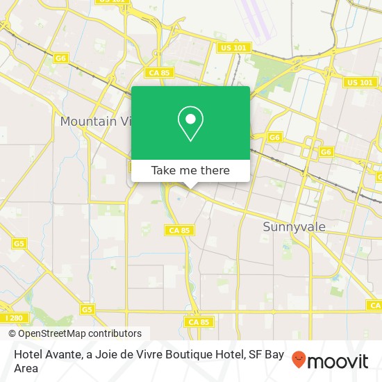 Hotel Avante, a Joie de Vivre Boutique Hotel map