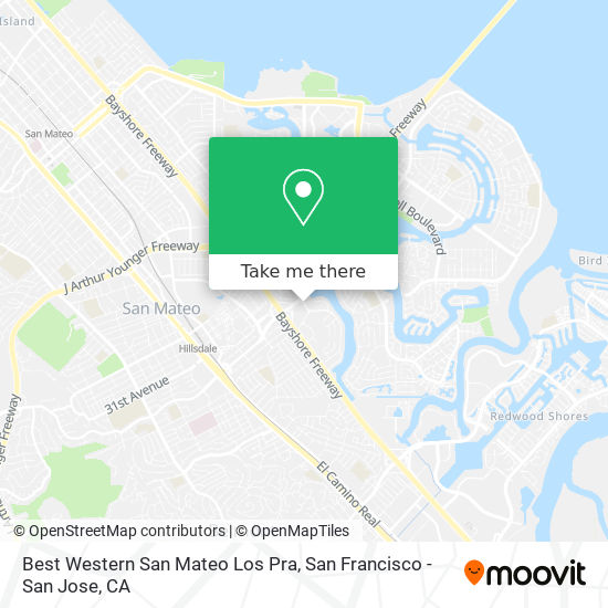 Best Western San Mateo Los Pra map