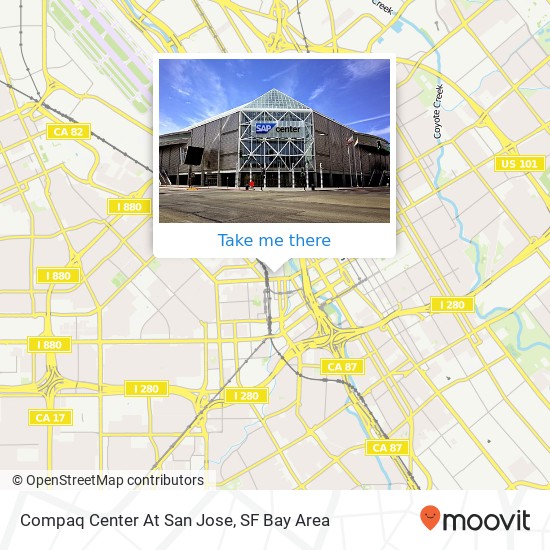 Compaq Center At San Jose map