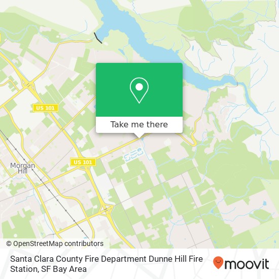 Santa Clara County Fire Department Dunne Hill Fire Station map