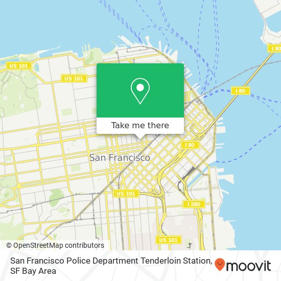 Mapa de San Francisco Police Department Tenderloin Station