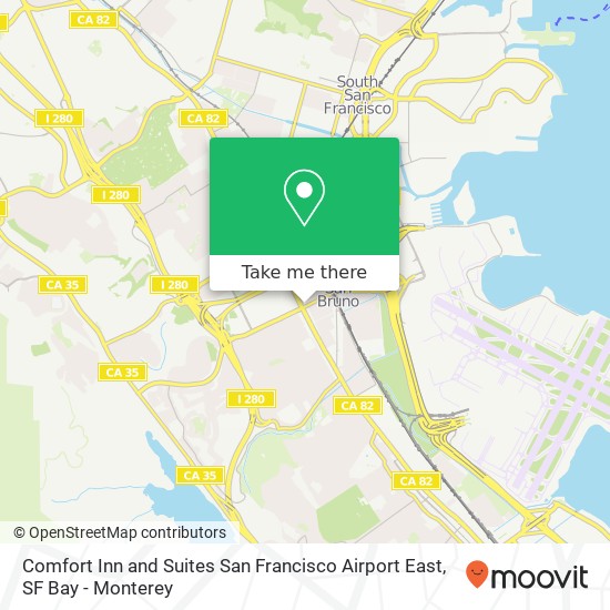 Mapa de Comfort Inn and Suites San Francisco Airport East