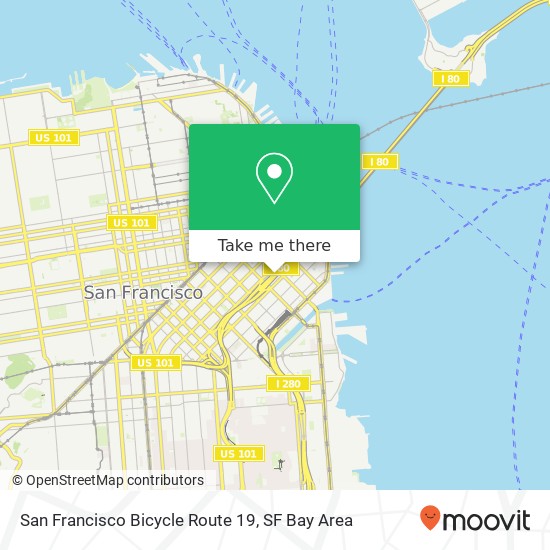 San Francisco Bicycle Route 19 map