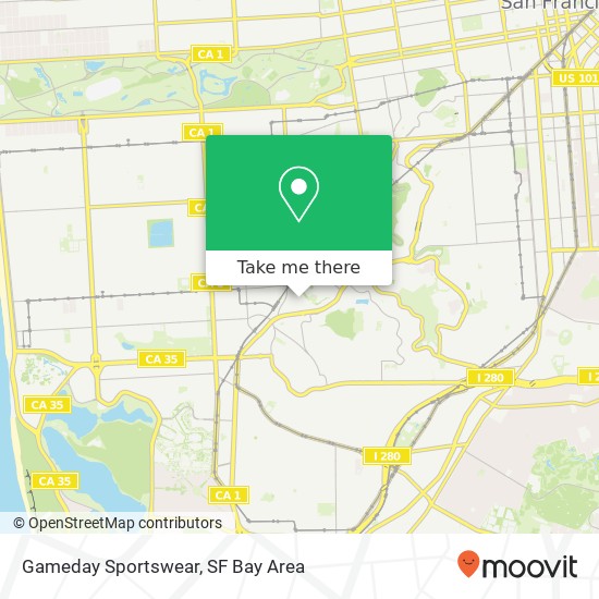 Mapa de Gameday Sportswear