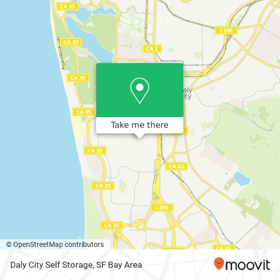 Mapa de Daly City Self Storage