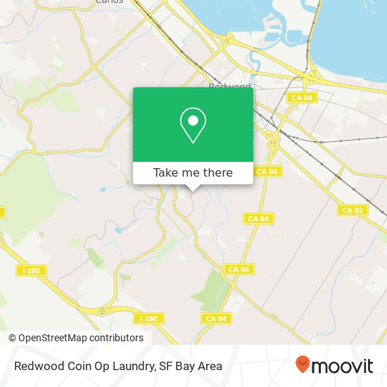 Mapa de Redwood Coin Op Laundry