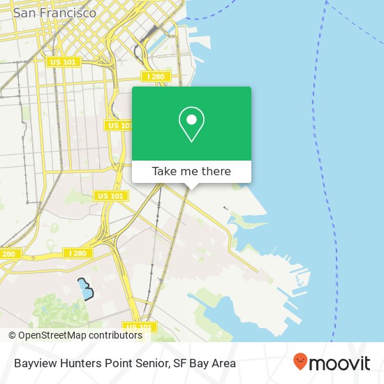 Bayview Hunters Point Senior map