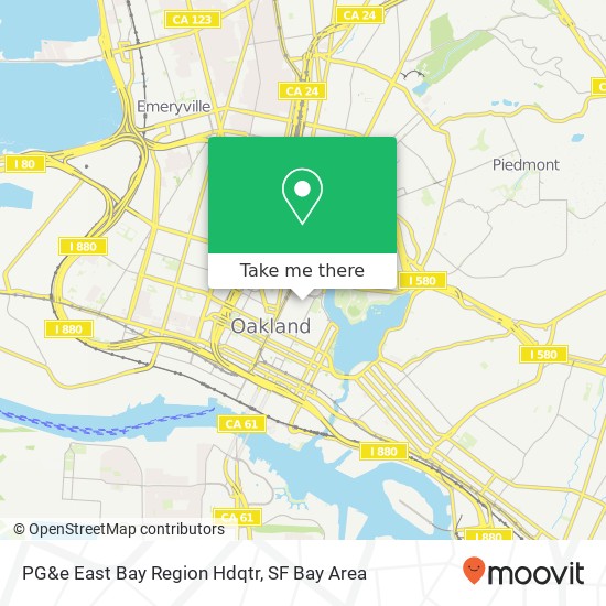 Mapa de PG&e East Bay Region Hdqtr