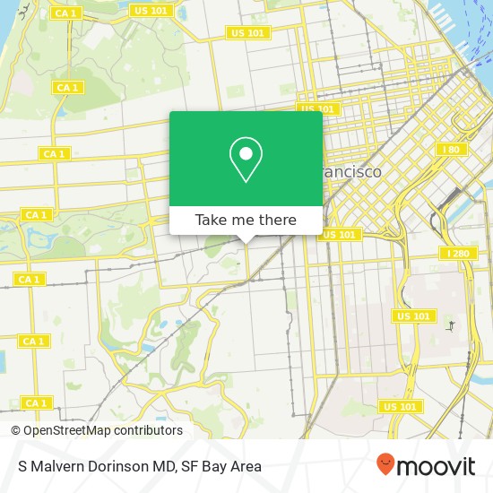 S Malvern Dorinson MD map