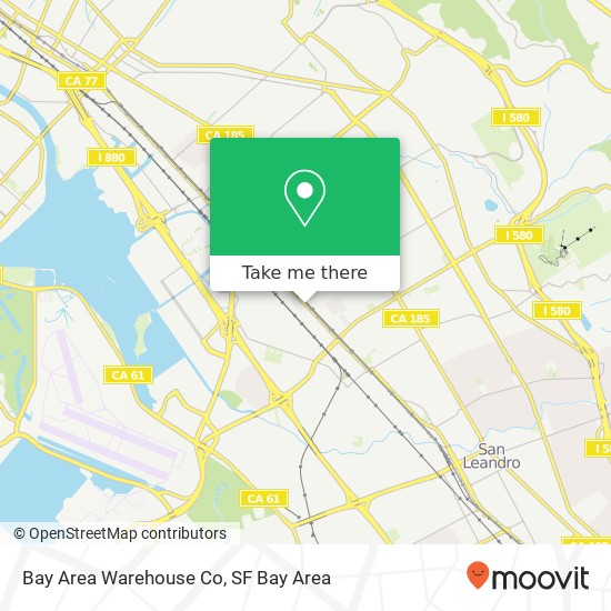 Mapa de Bay Area Warehouse Co