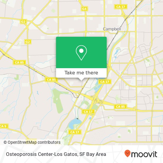 Osteoporosis Center-Los Gatos map