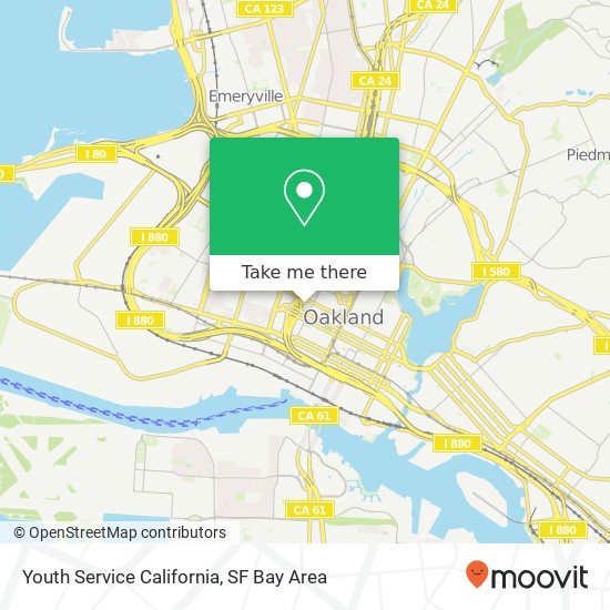 Mapa de Youth Service California