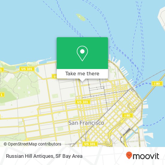 Russian Hill Antiques map