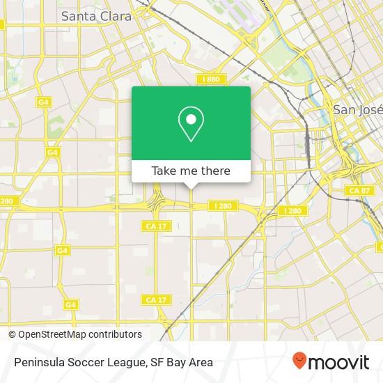 Peninsula Soccer League map