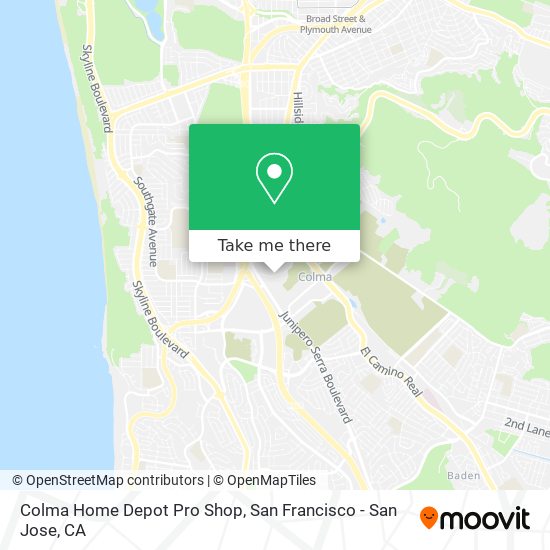 Mapa de Colma Home Depot Pro Shop