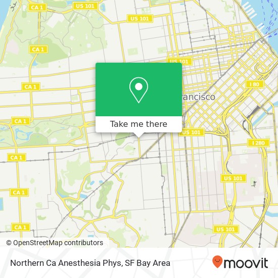 Northern Ca Anesthesia Phys map