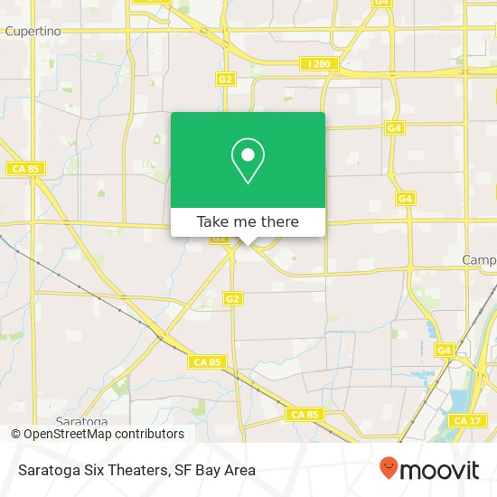 Saratoga Six Theaters map