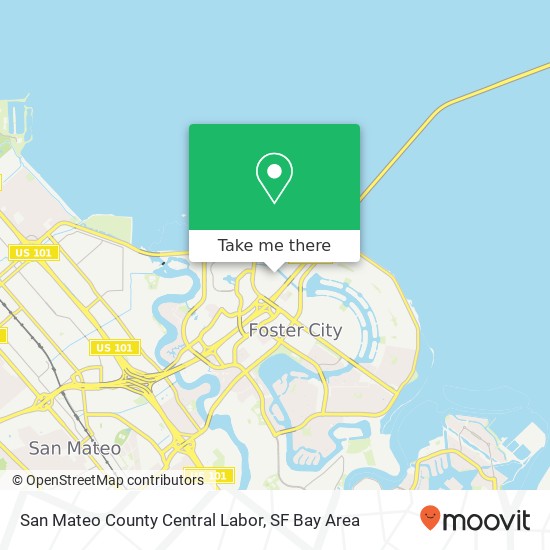 Mapa de San Mateo County Central Labor