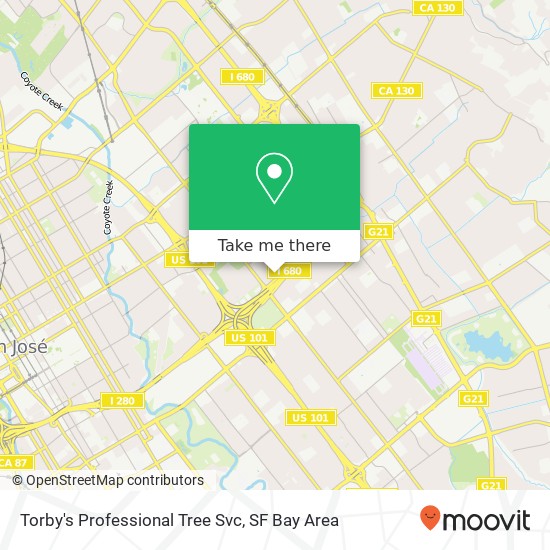 Torby's Professional Tree Svc map