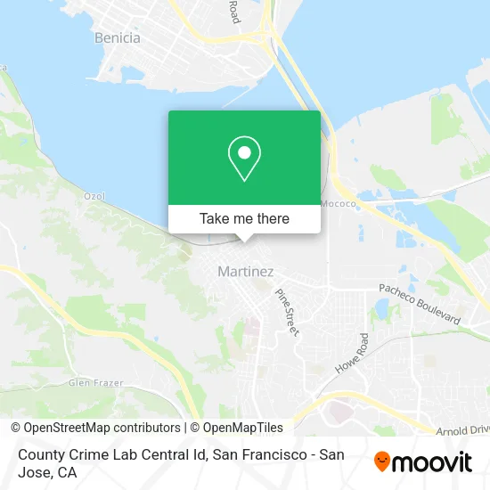 Mapa de County Crime Lab Central Id