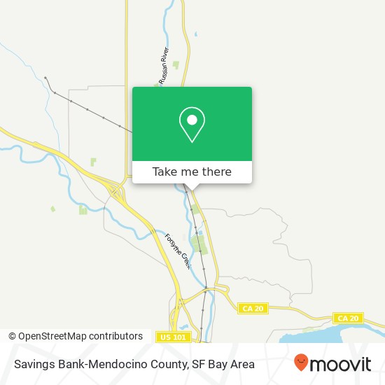 Savings Bank-Mendocino County map